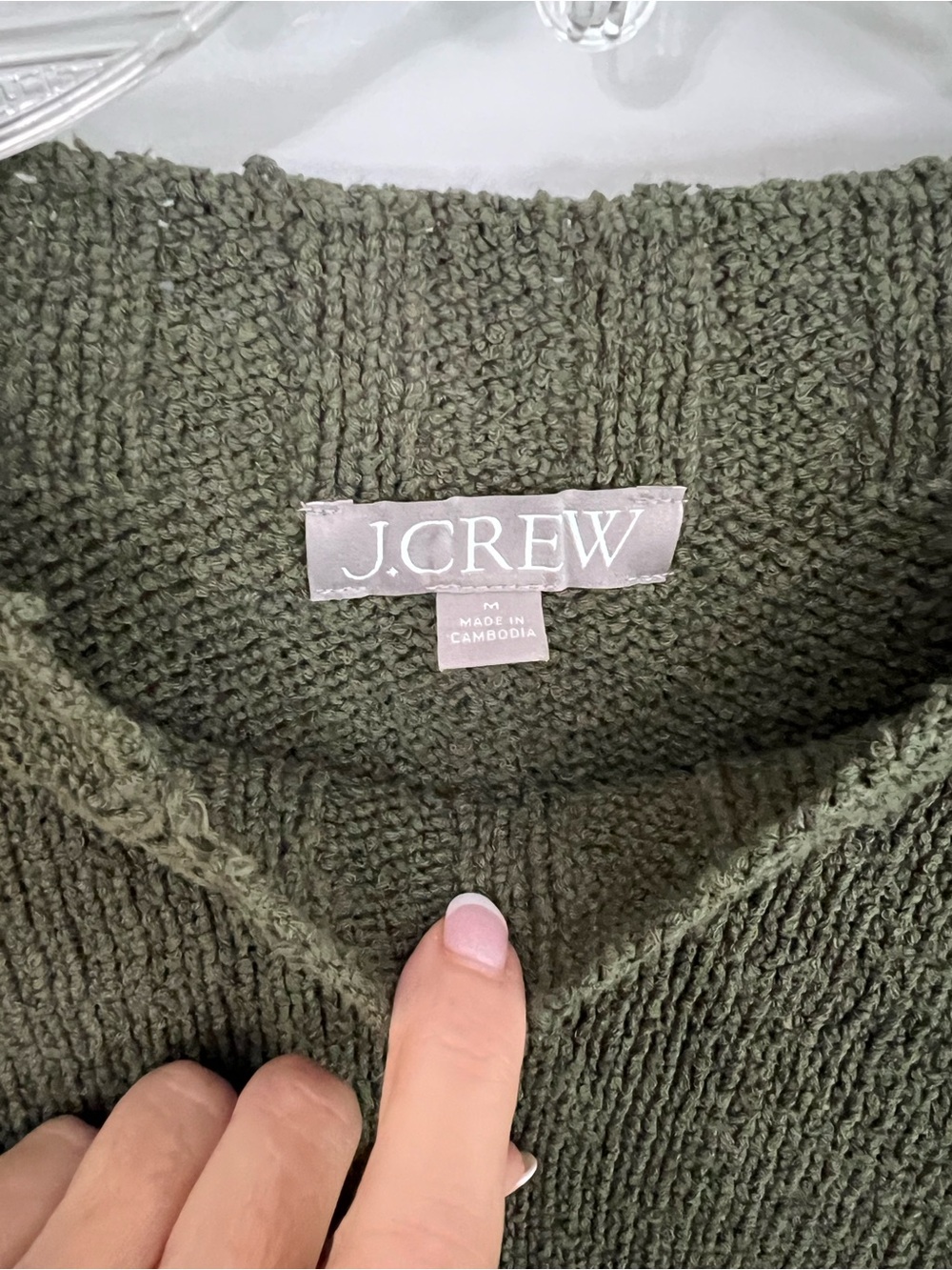 Like New J CREW Super Soft Olive Green Crewneck Sweater - Medium - Picture 3 of 11